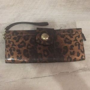 Leopard wristlet clutch